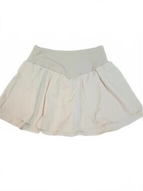 Pinspark Women's High Waisted Athletic Tennis Skort with Pockets Beige Size XS